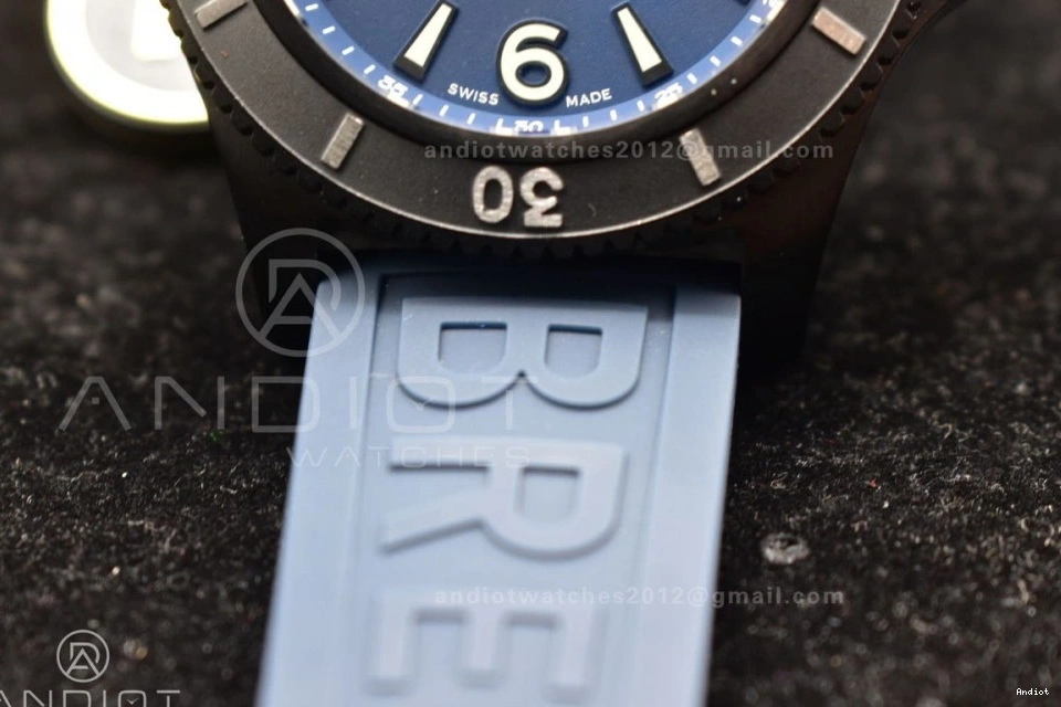 Bezel Blue On Dial A2824 1:1 Best Superocean Edition Black Black Automatic TF Strap Rubber 44 0329